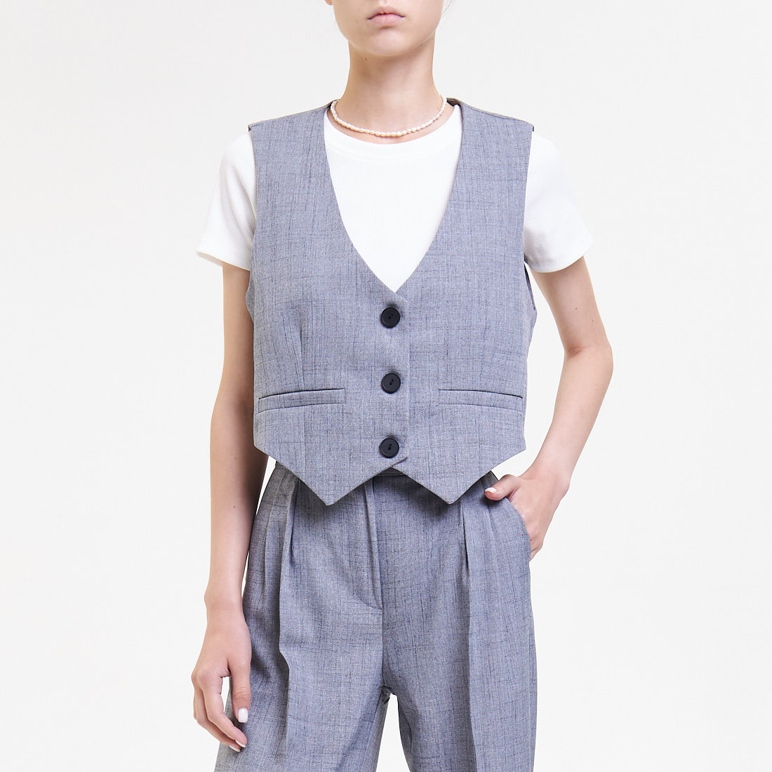 

Жилеты One Week, Серый меланжевый жилет One Week