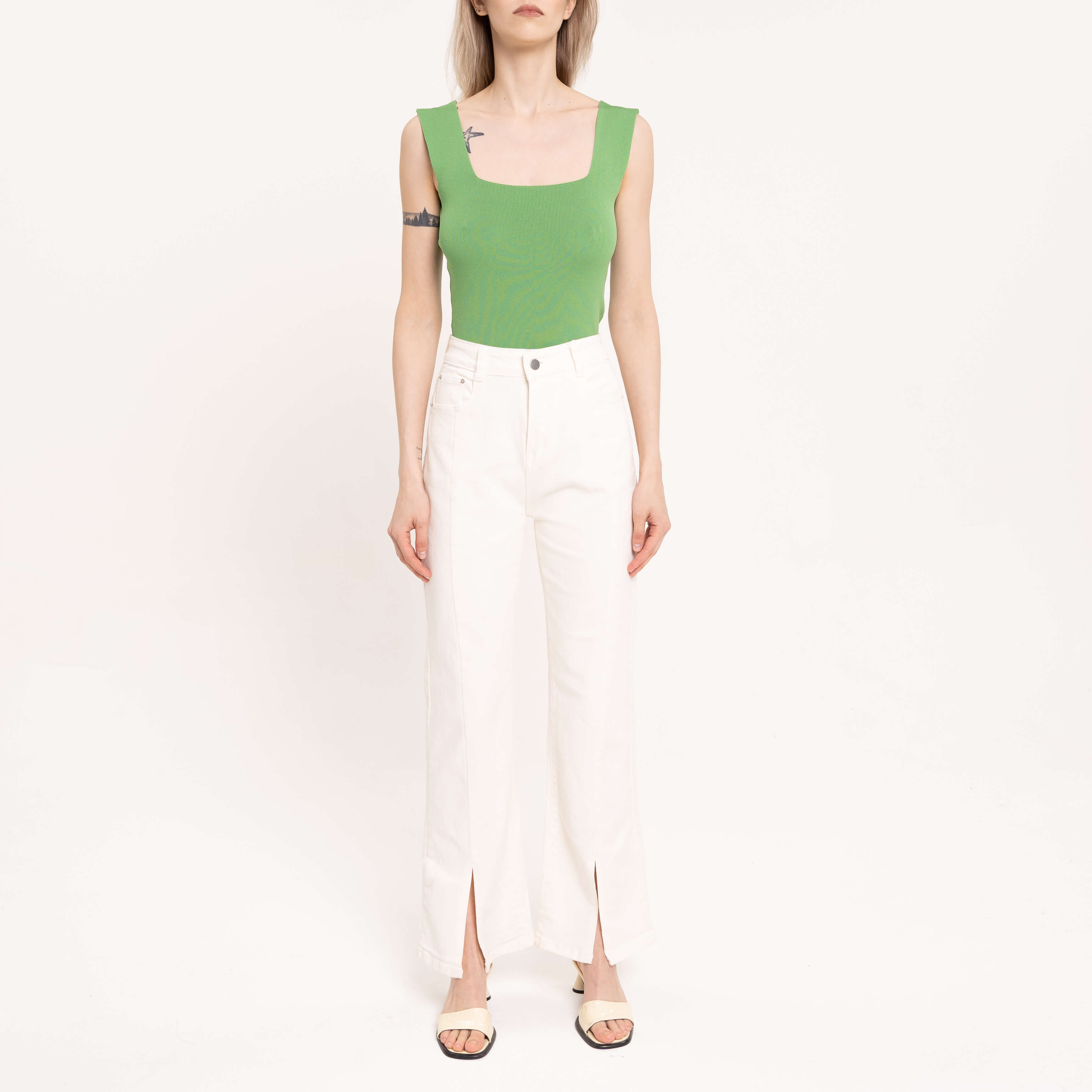 

Топы One Week, Светло-зелёный топ на широких бретелях One Week