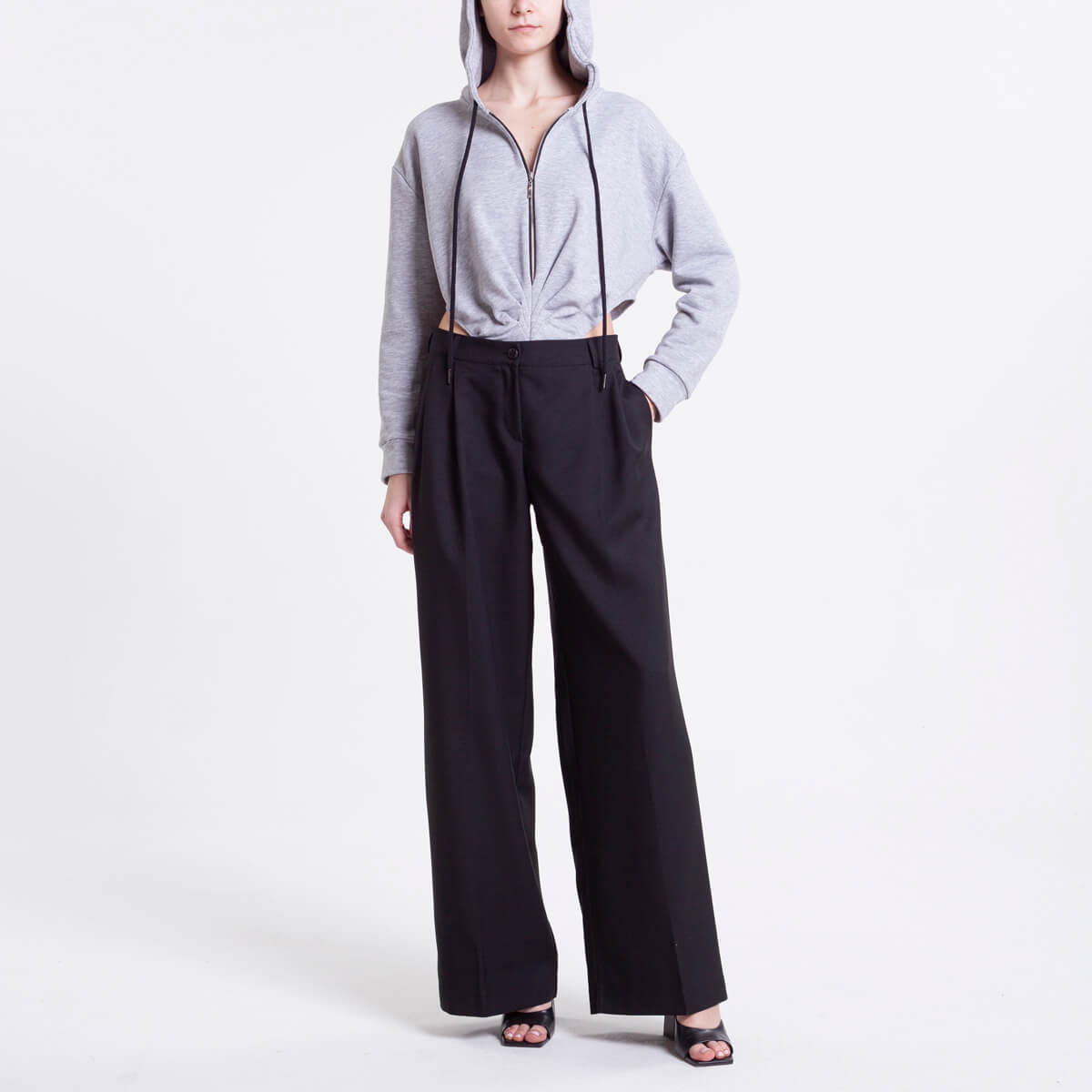 

Боди-рубашки TOPTOP, Серое боди-худи TOPTOP