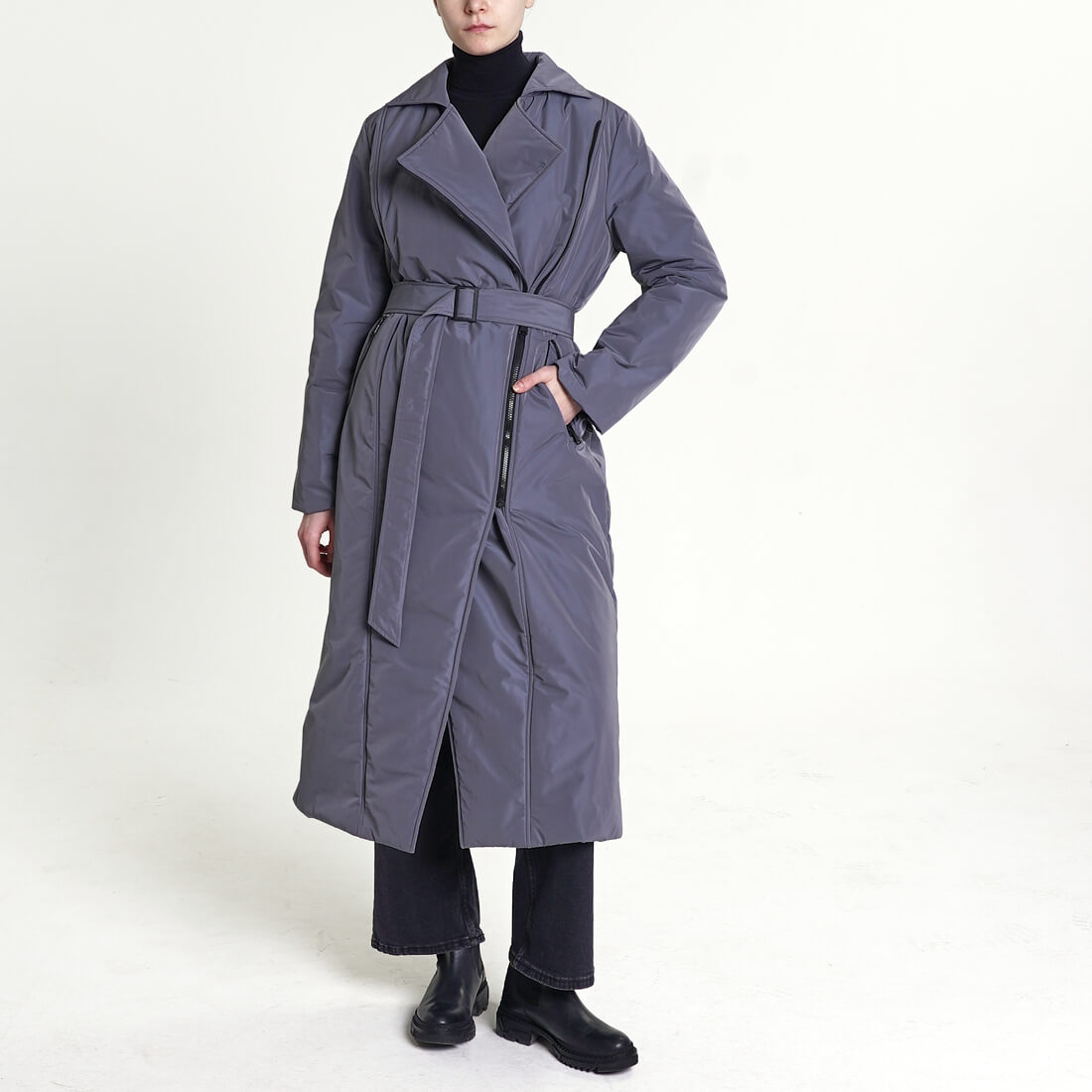 

Пальто Alexandra Talalay, Графитовое пальто из плащёвки Alexandra Talalay