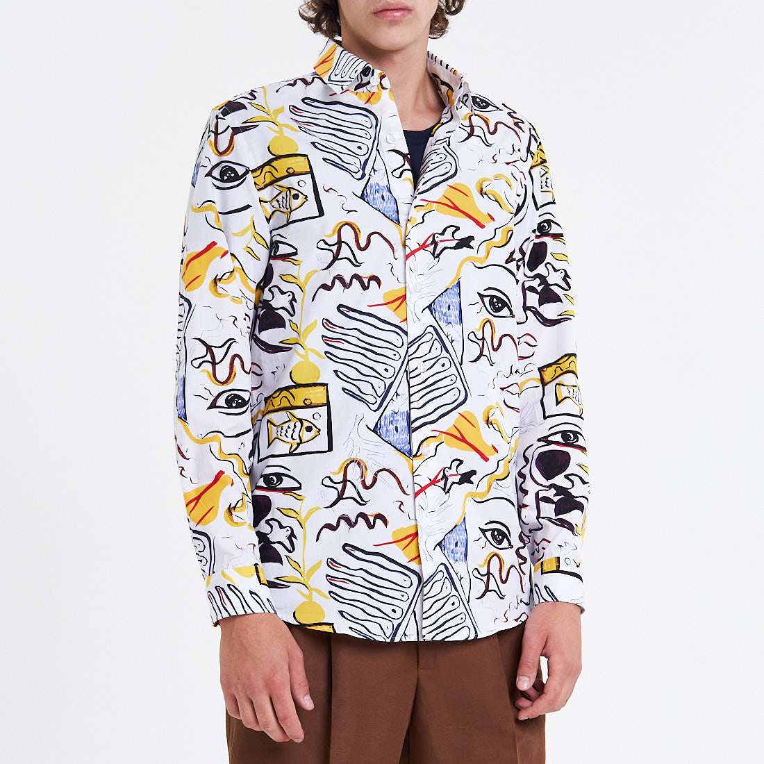 

Рубашки с длинным рукавом RMRK, Белая рубашка с принтом RMRK