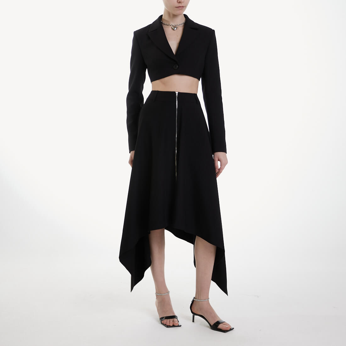 

Юбки-миди YOU WANNA, Чёрная асимметричная юбка на молнии YOU WANNA