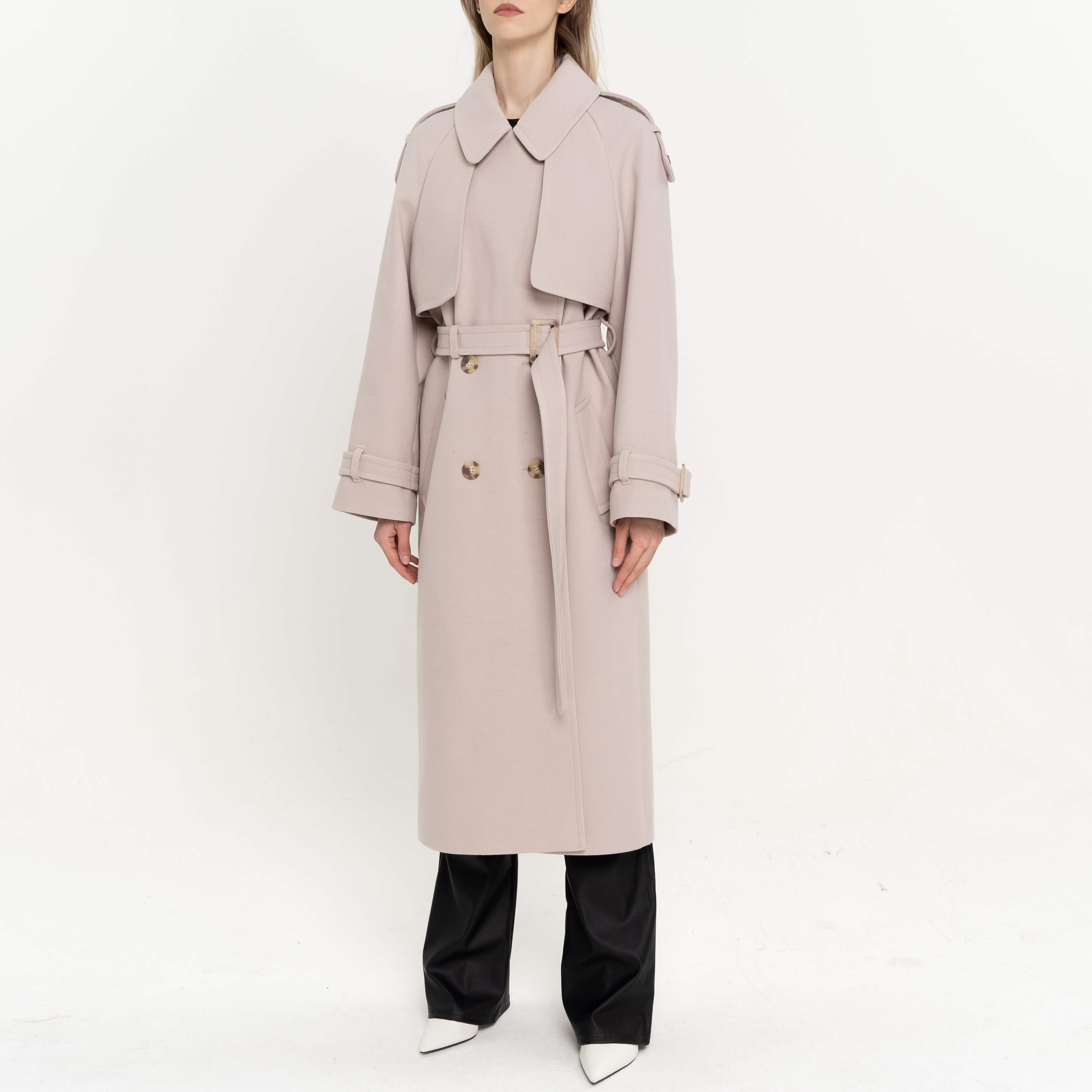 

Пальто YOU WANNA, Бежевое пальто с поясом YOU WANNA