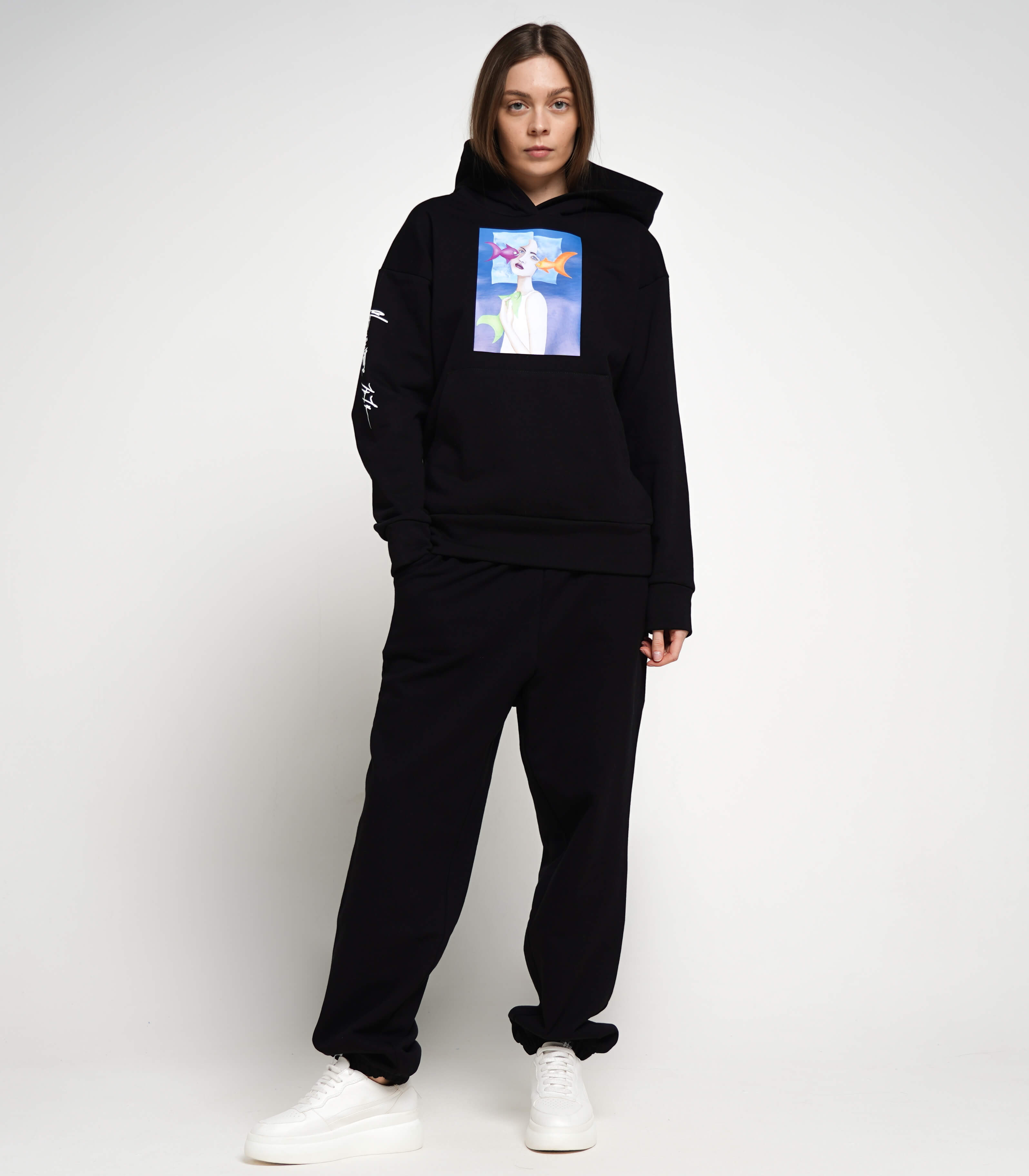

Худи METODAY, Чёрное худи <<Трилогия рыб>> METODAY