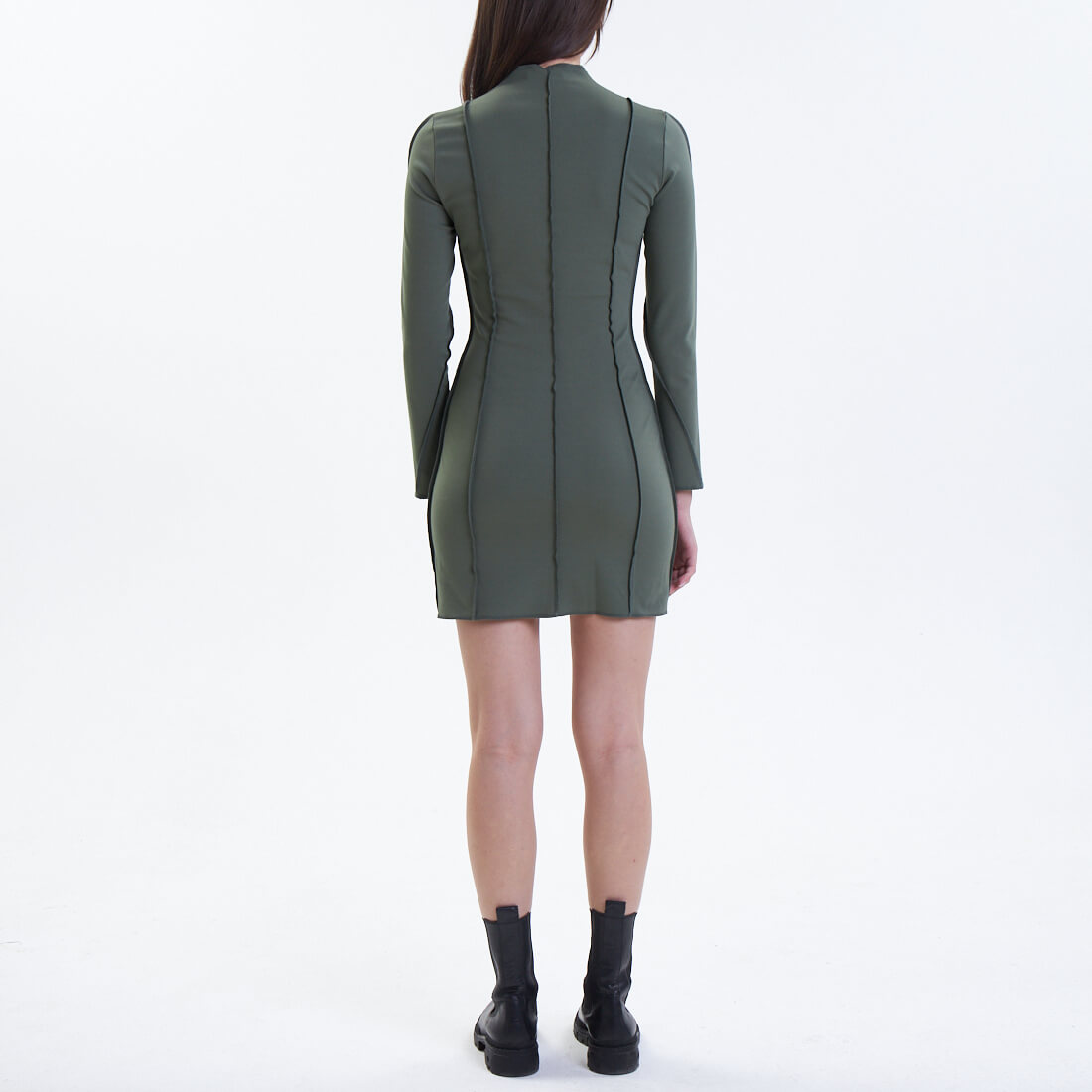 

Повседневные платья Two Young, Зелёное платье из эко-кожи Two Young