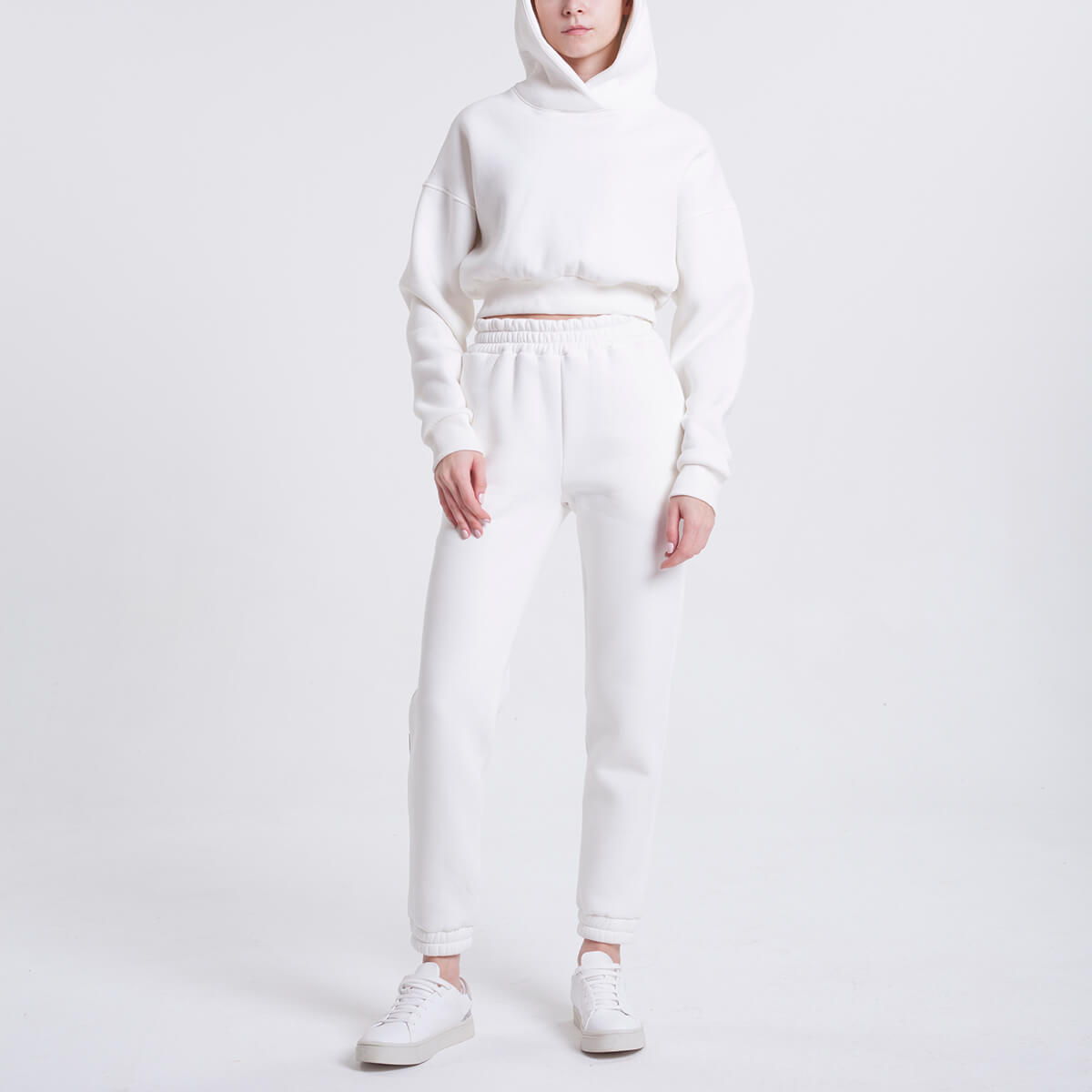 

Худи LILIBU STORE, Белая укороченная худи LILIBU STORE