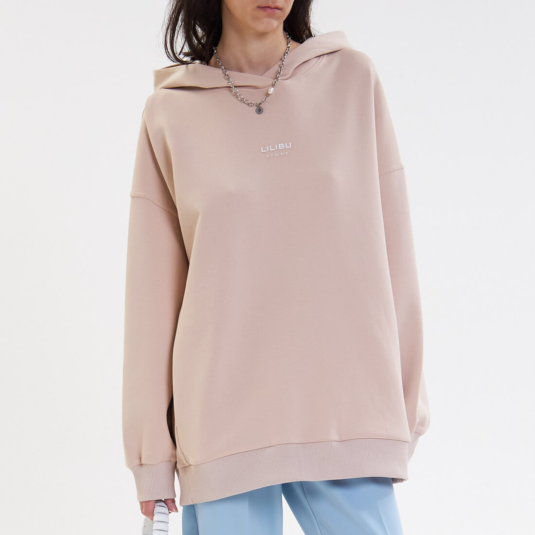 

Худи LILIBU STORE, Бежевая оверсайз худи LILIBU STORE