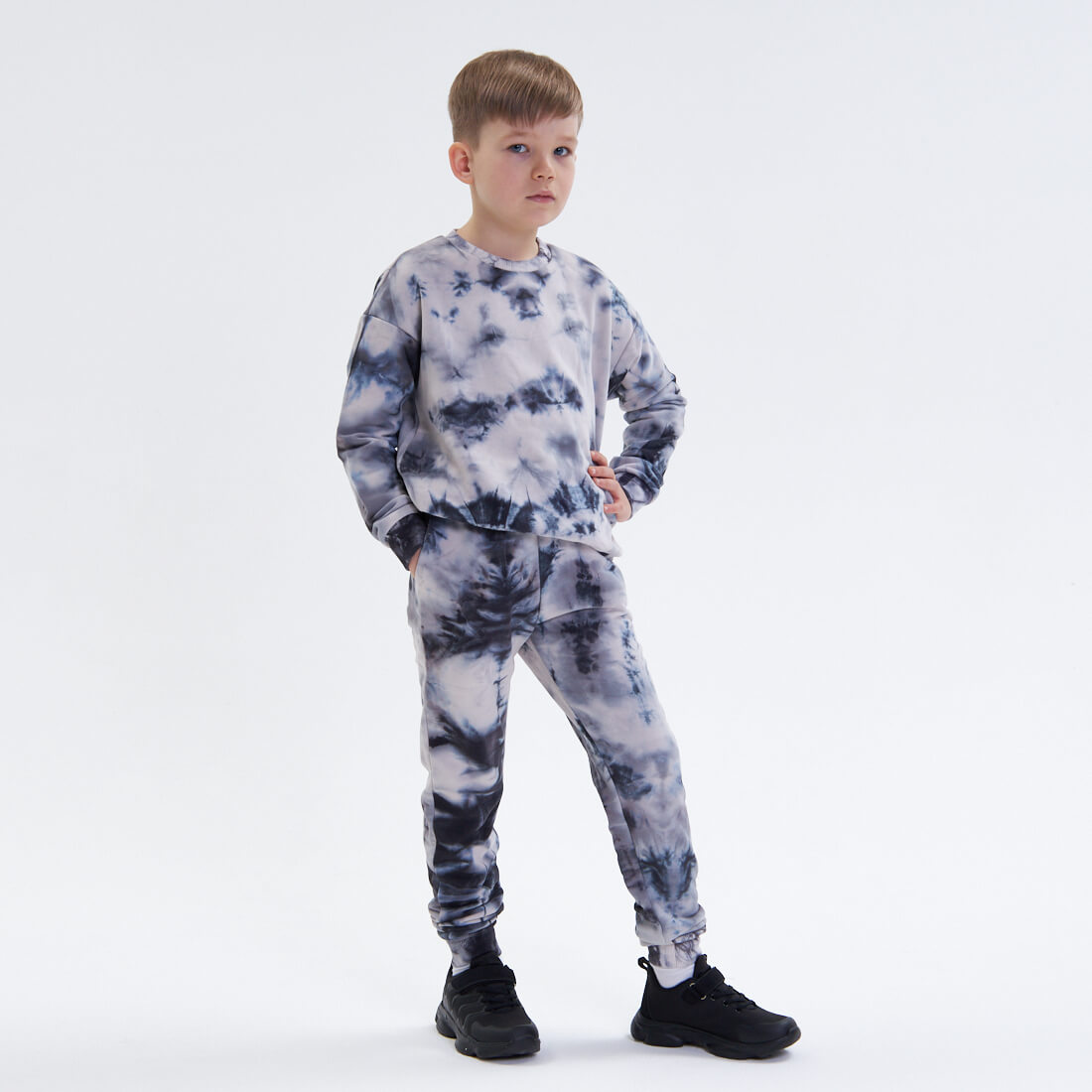 

Костюмы Latte kids wear, Синий костюм с принтом тай-дай Latte kids wear