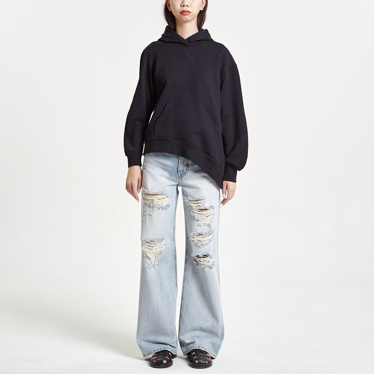 

Худи JNBY, Чёрная асимметричная худи JNBY