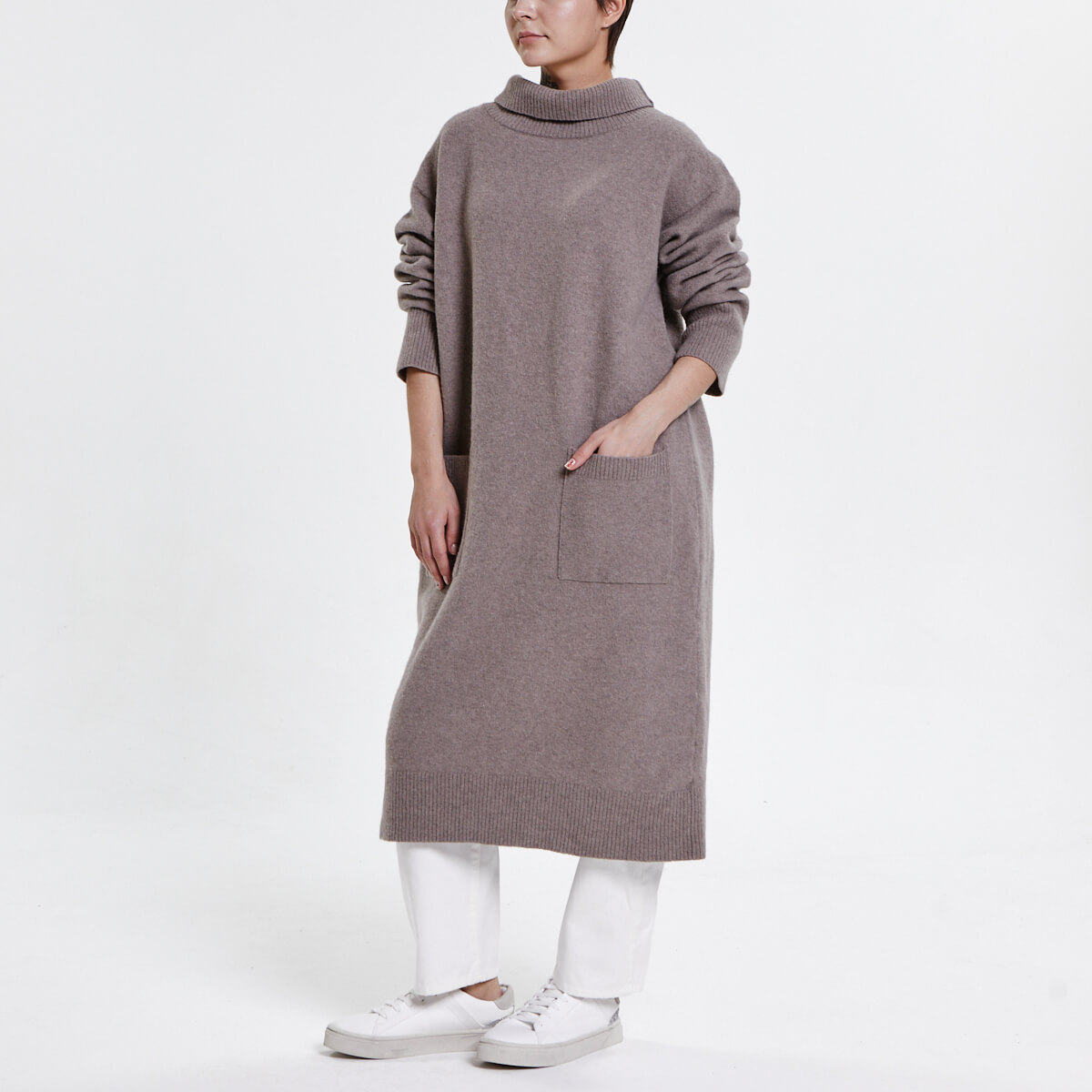 

Вязаные платья BonnyWool, Коричневое платье-свитер BonnyWool