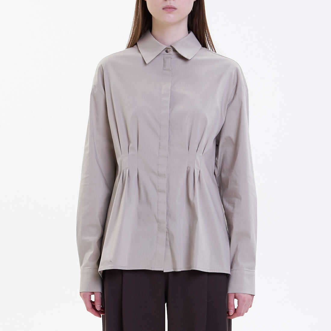 

Рубашки theStama, Бежевая рубашка со сборкой theStama