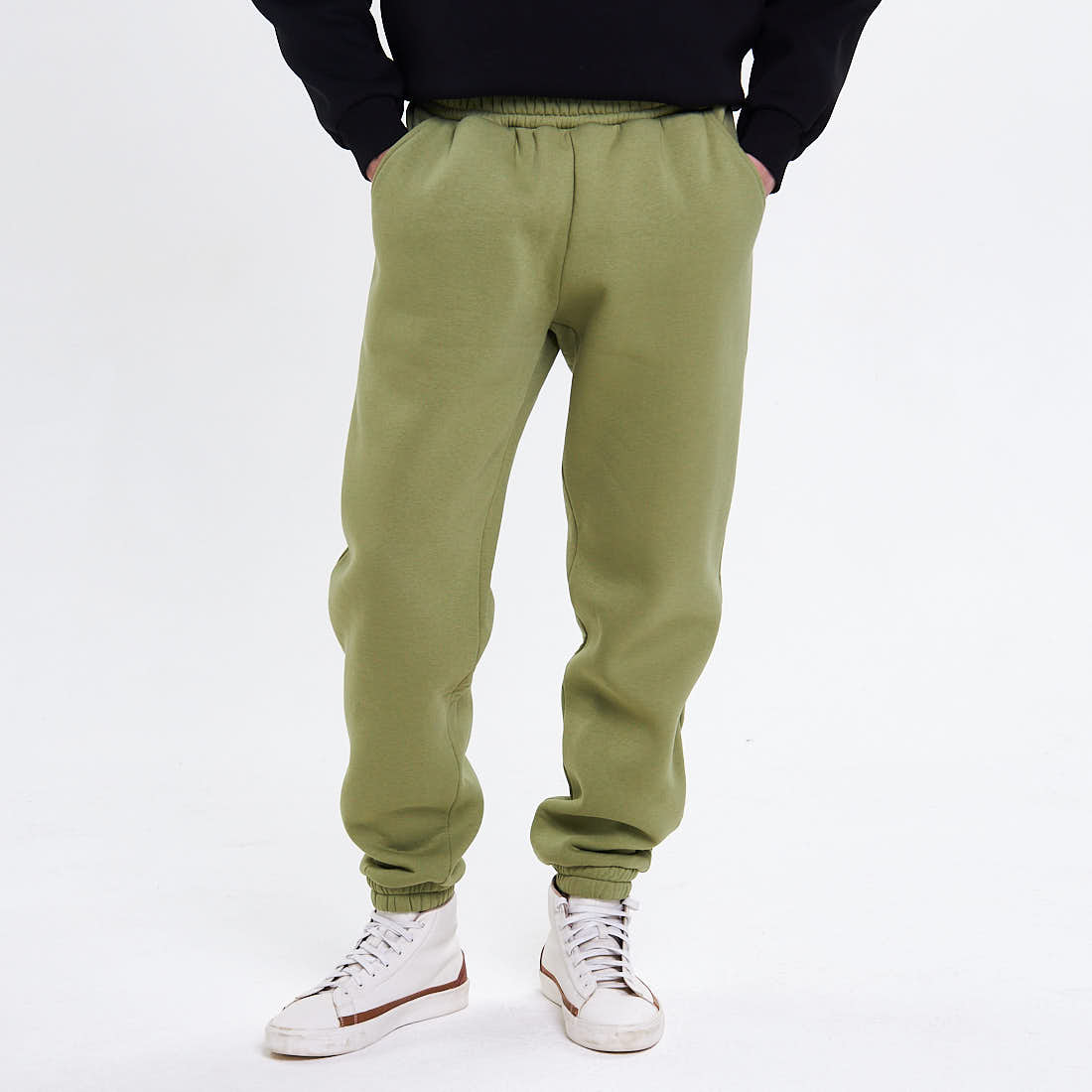 

Джоггеры LILIBU STORE, Оливковые хлопковые джоггеры LILIBU STORE